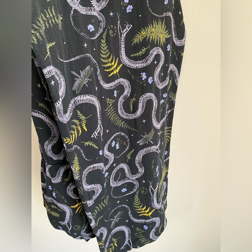 Midnight Hour 3XL jumpsuit romper snake insect fern print - Picture 7 of 11